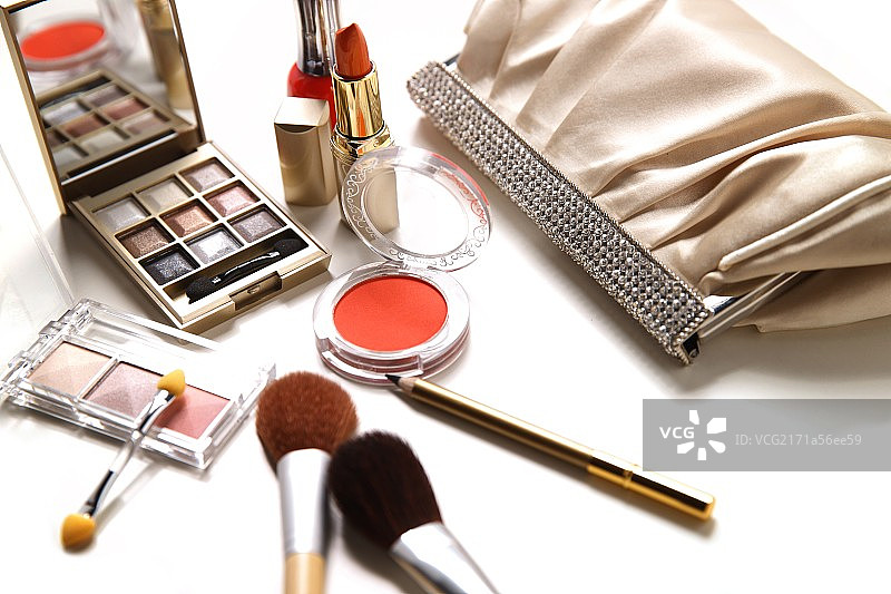 粉饼化妆刷口红图片素材