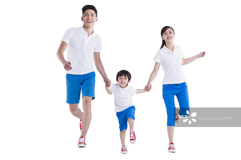 快乐的一家人手拉手图片素材