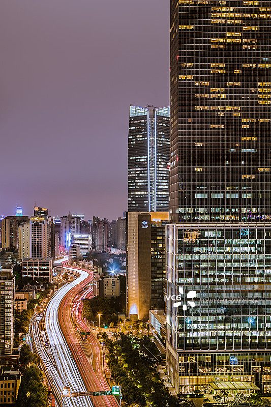上海城市风光地标建筑 静安夜景图片素材