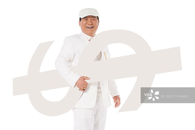 成功男人拿着美元符号图片素材