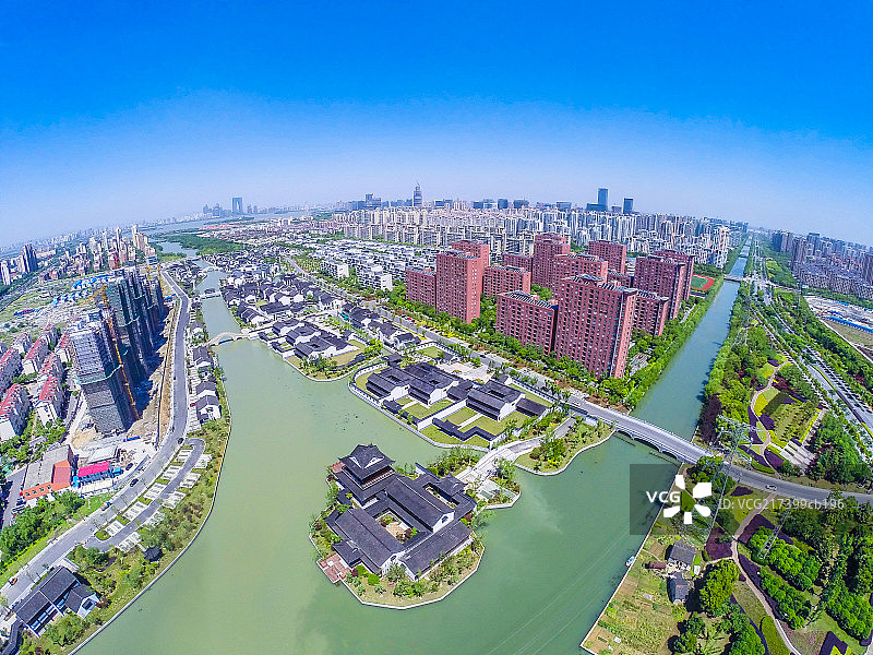 苏州工业园区航拍风光图片素材