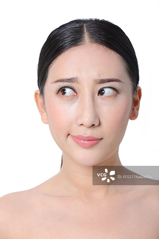 东方女人做鬼脸图片素材