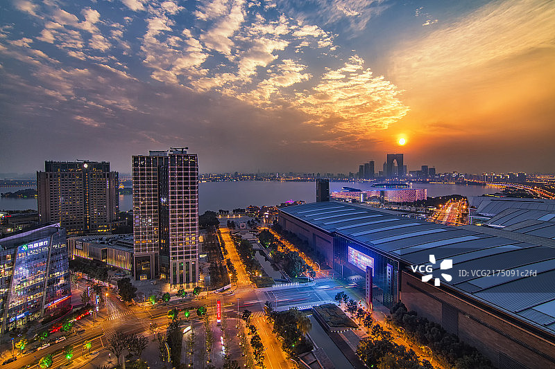 苏州日落图片素材