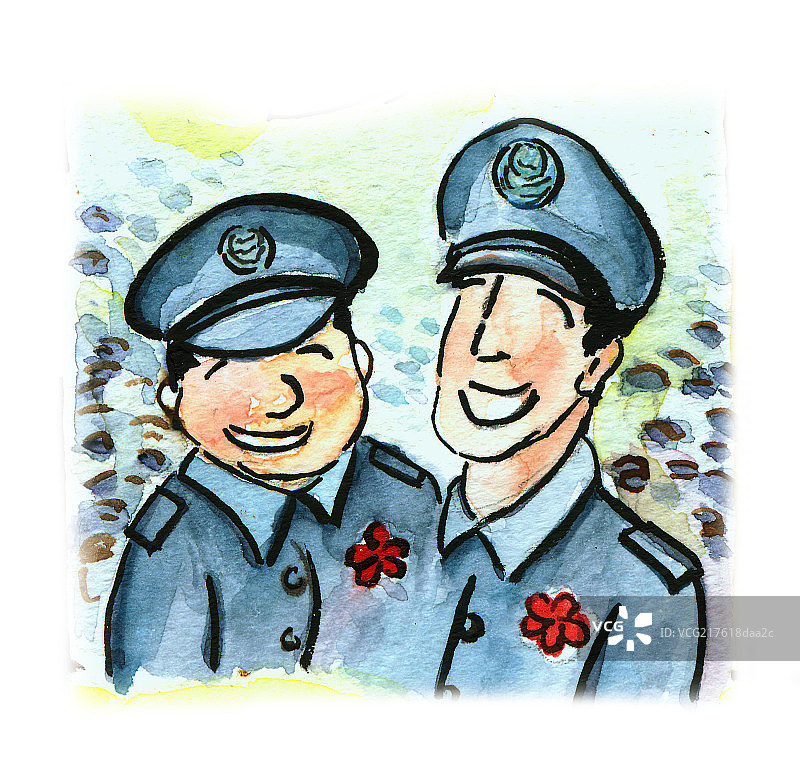 被环绕获奖保安图片素材