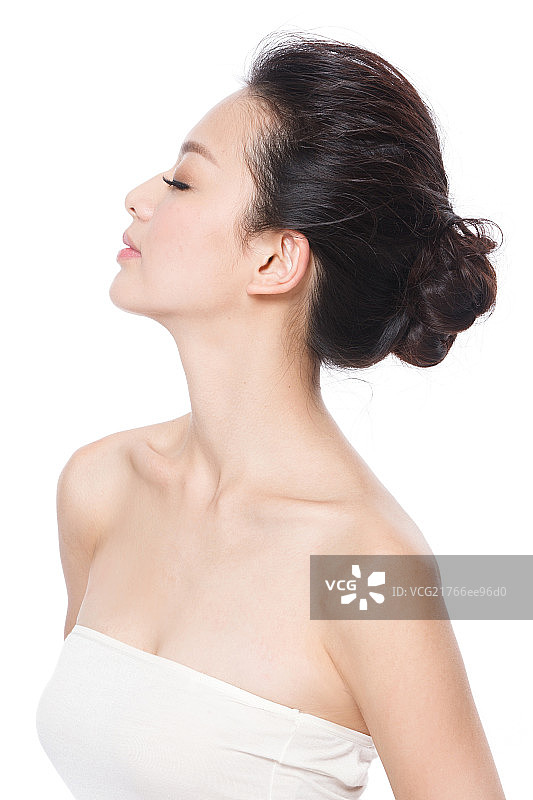 东方青年女人妆面图片素材