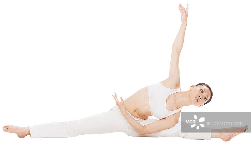 年轻女孩做瑜伽图片素材