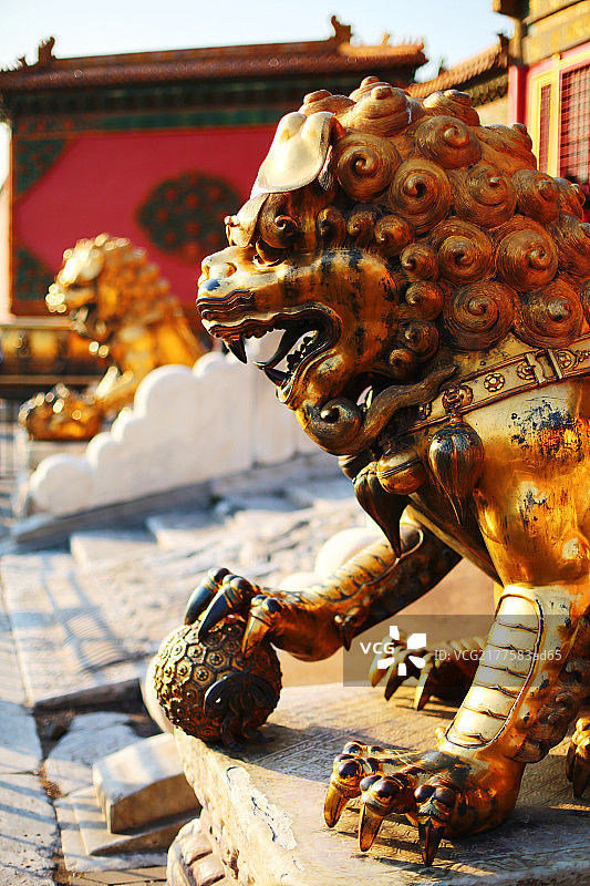 故宫的铜狮子图片素材