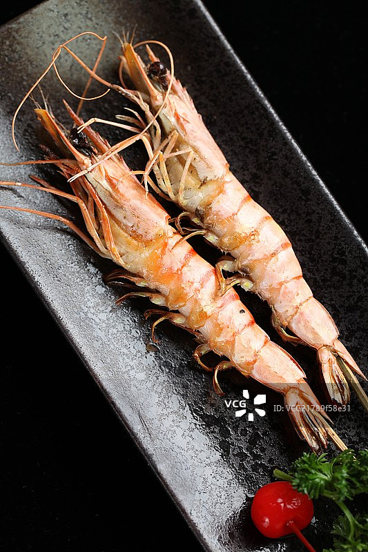 盐烤大虾图片素材