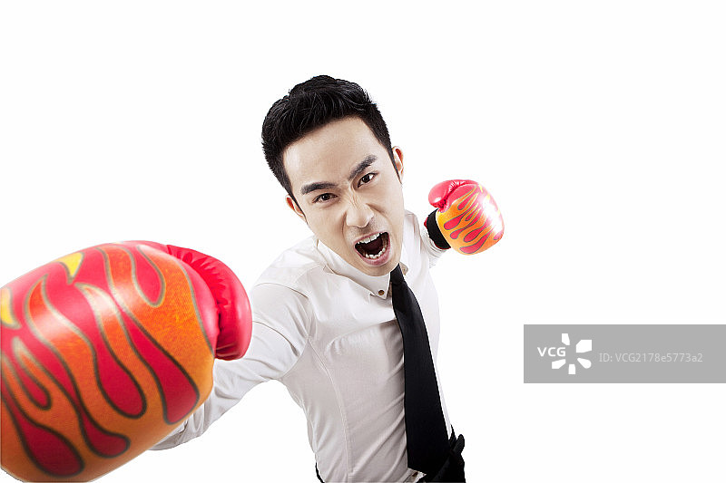 商务人士和拳击手套图片素材