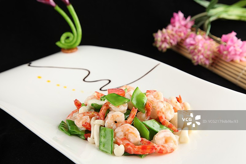 翡翠白玉凤尾虾图片素材