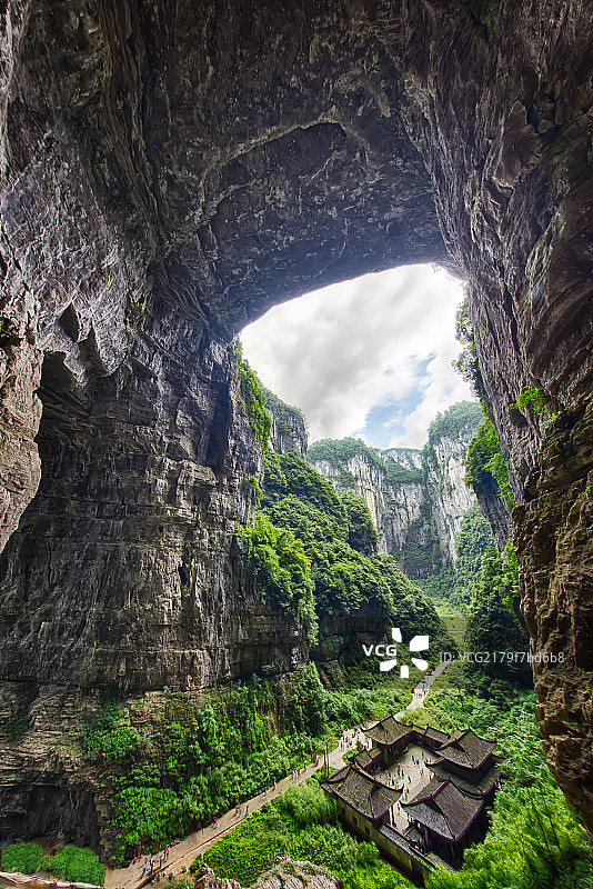 重庆武隆天坑黄金甲外景地阴图片素材