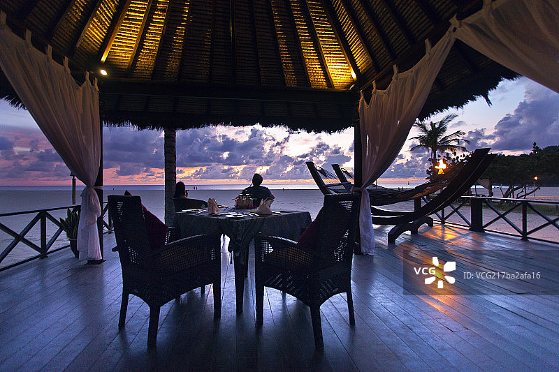 沙巴海滩落日图片素材