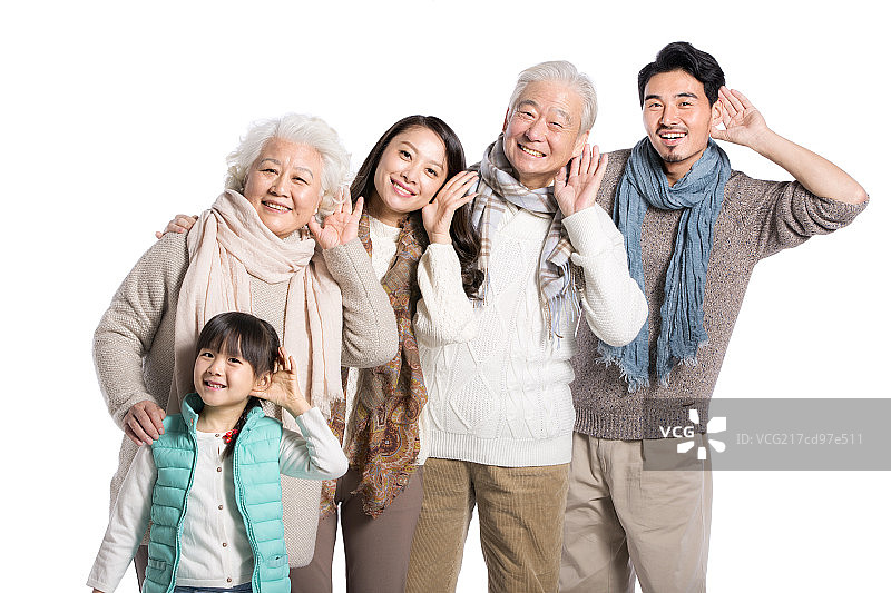 幸福美满的一家五口图片素材