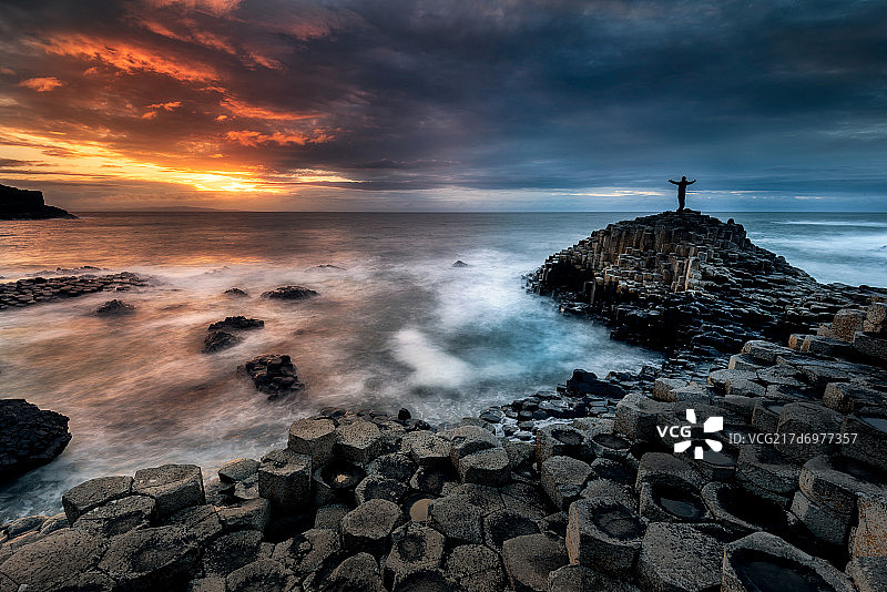 巨人之路的日落图片素材
