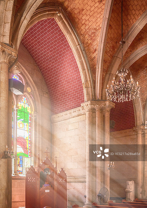 广州石室圣心大教堂内部图片素材