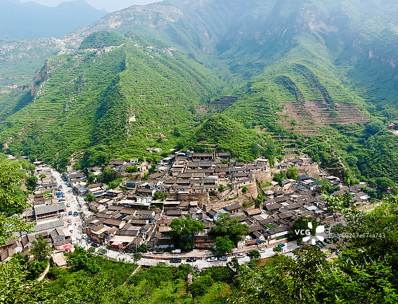 爨底下村全景,门头沟区,北京,中国图片素材