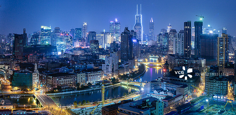 苏河湾夜景图片素材