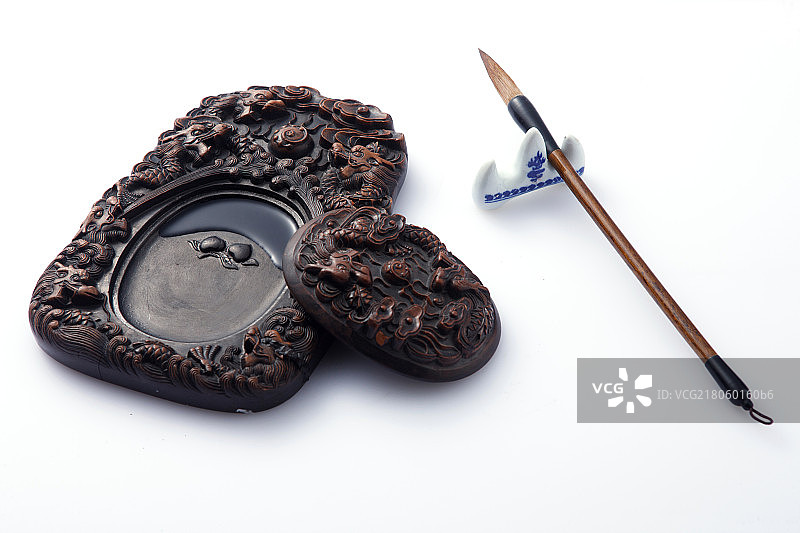 毛笔和砚台图片素材