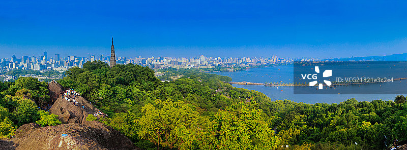 杭州宝石山鸟瞰全景图片素材
