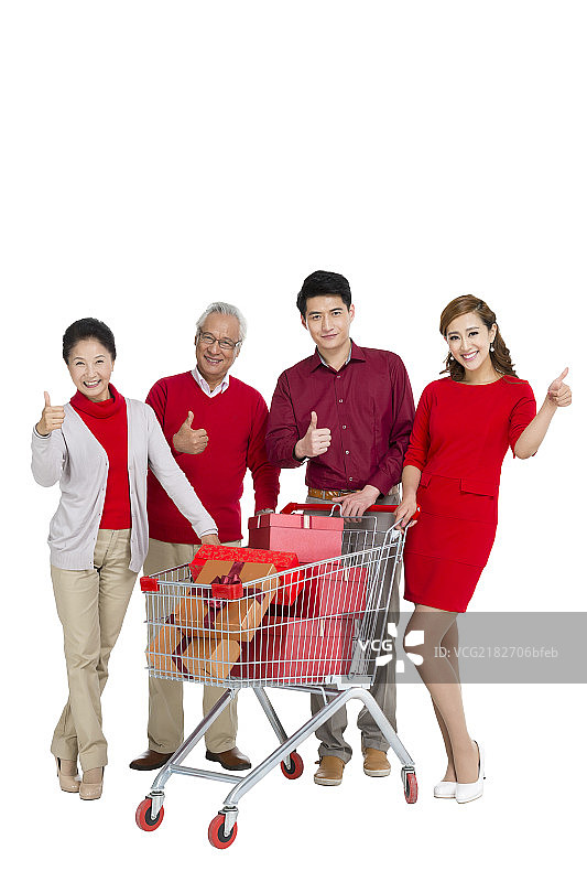 棚拍一家人购物图片素材