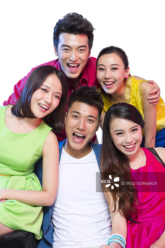 棚拍时尚男女青年狂欢图片素材