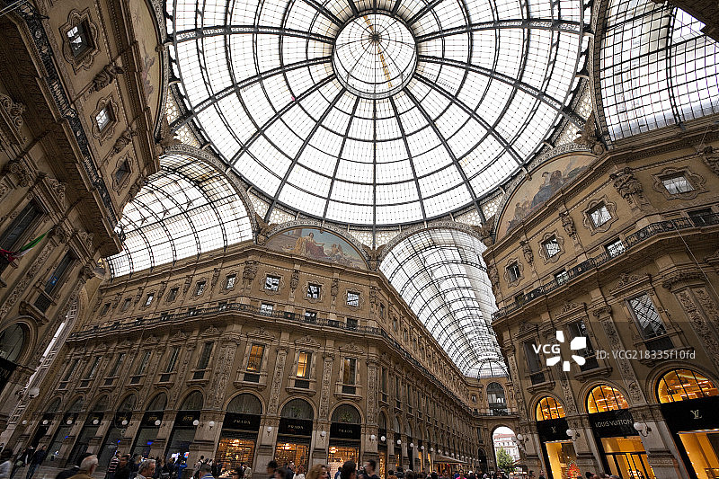 意大利米兰维多利亚二世拱廊图片素材