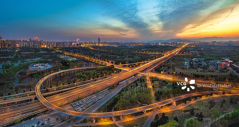 仰山桥晚霞图片素材