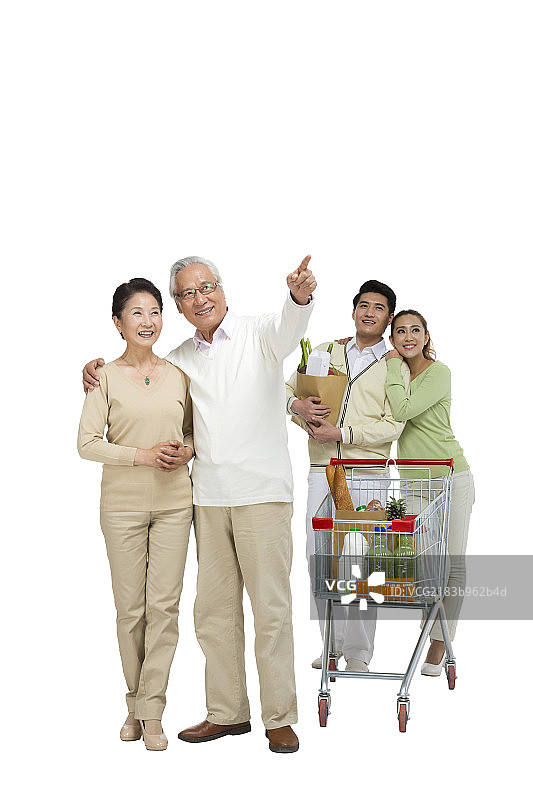 棚拍一家人购物图片素材