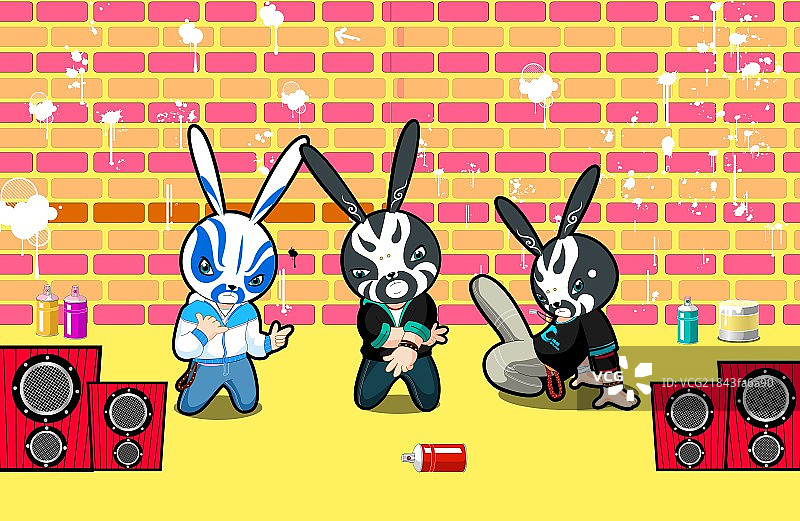 活力兔之街舞图片素材