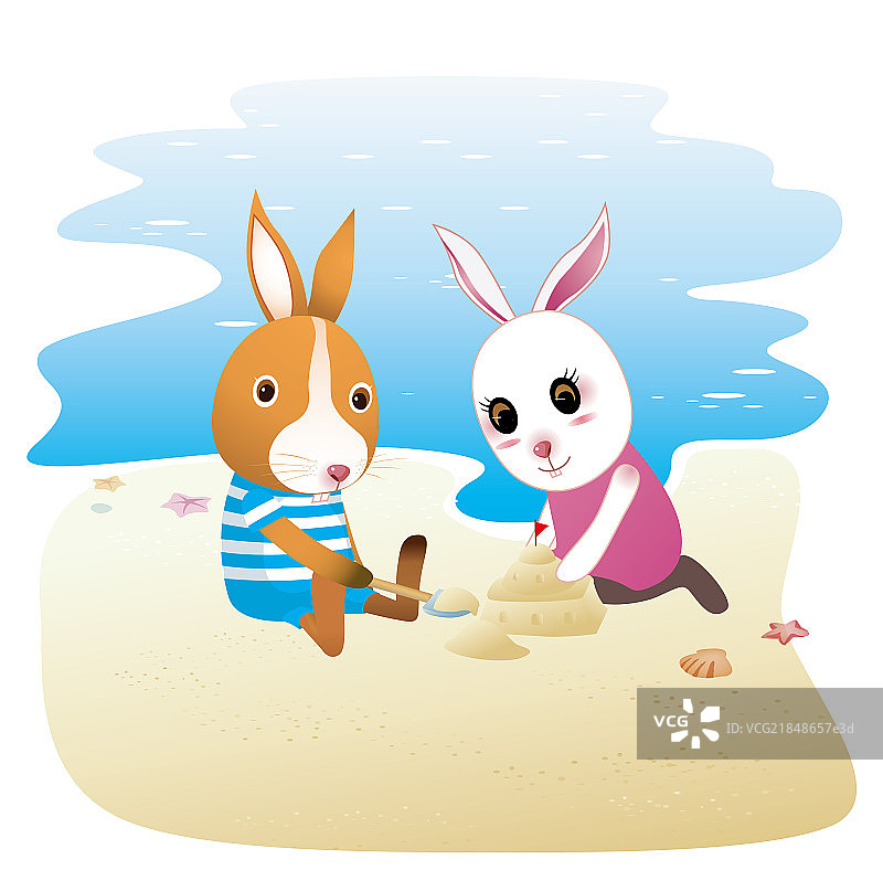 在沙滩上玩耍图片素材