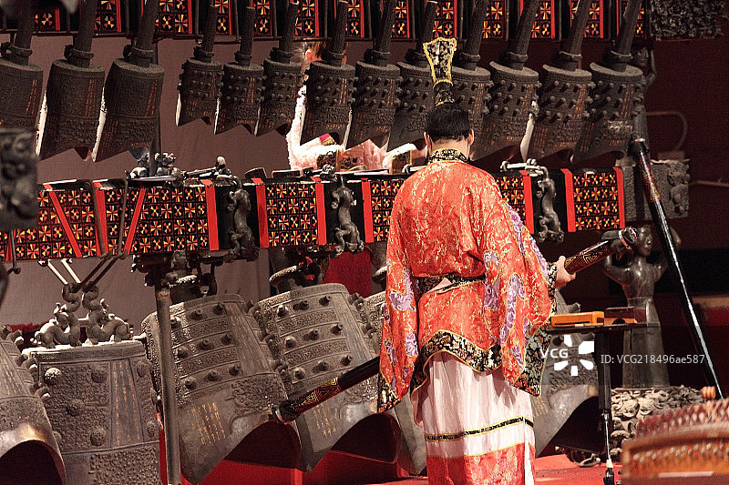 中国古代编钟器乐表演图片素材