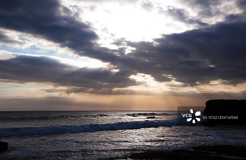 落日海岸图片素材