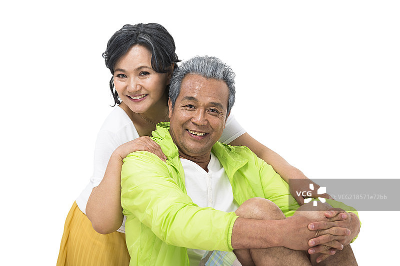 中老年夫妇户外游玩图片素材