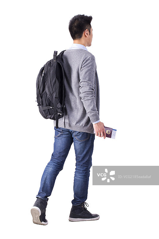 青年男人背包旅行图片素材