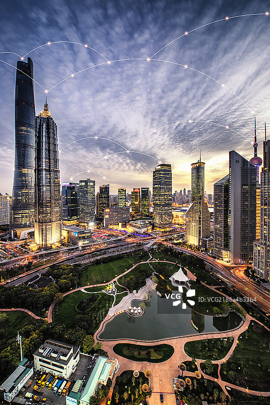 通讯信息全球化的上海图片素材