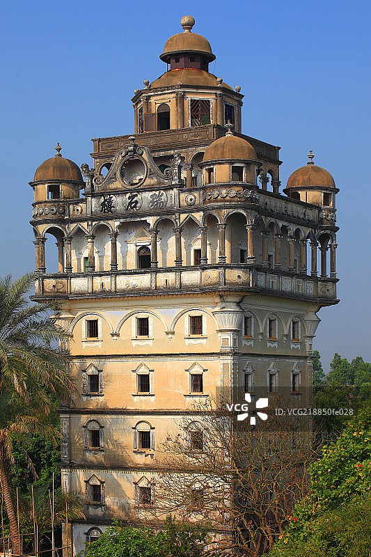 广东开平锦江里碉楼群图片素材