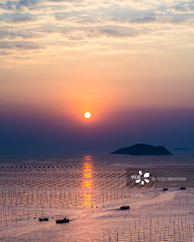 霞浦滩涂日出日落图片素材