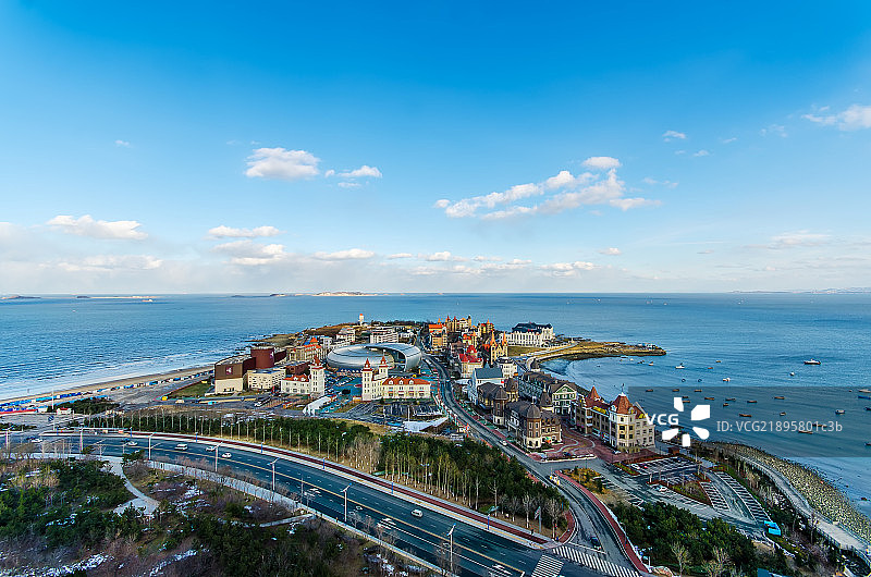 烟台市莱山区海昌渔人码头风景区图片素材