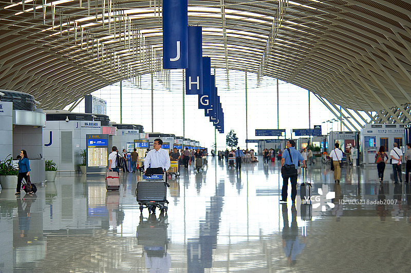 上海浦东国际机场内部图片素材
