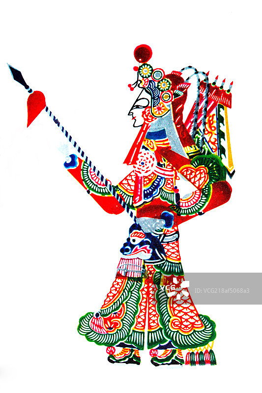 中国皮影艺术－杨家将穆桂英图片素材