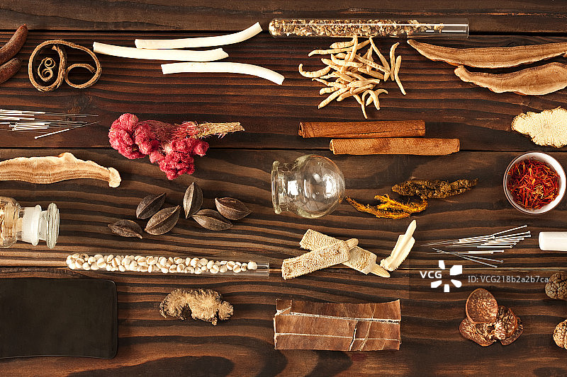 不同种类的中药图片素材