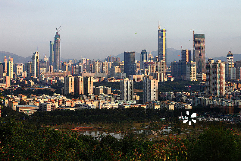深圳福田金融商务区建筑群图片素材