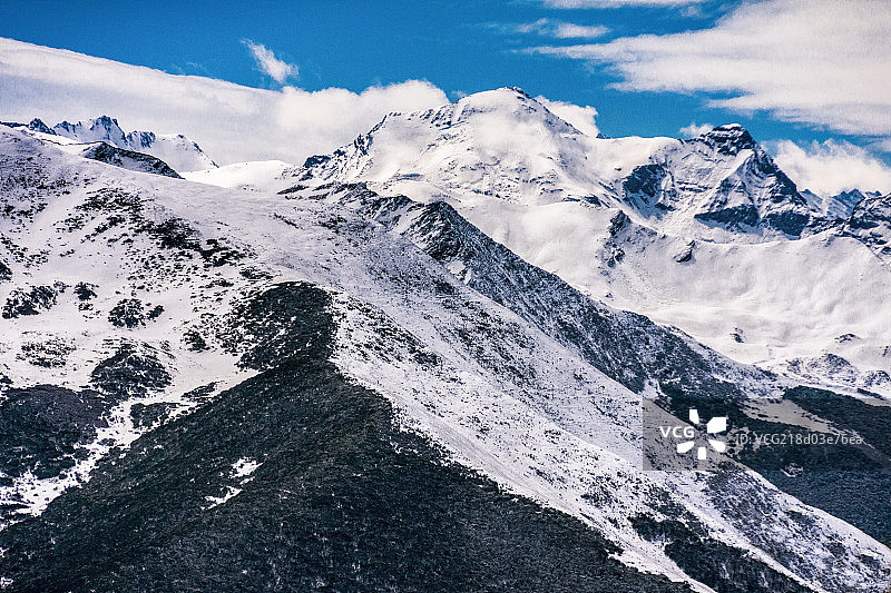 横断山区雪山风光图片素材
