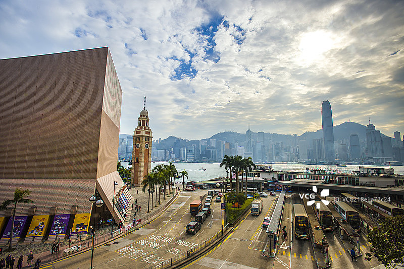 香港维多利亚港码头图片素材