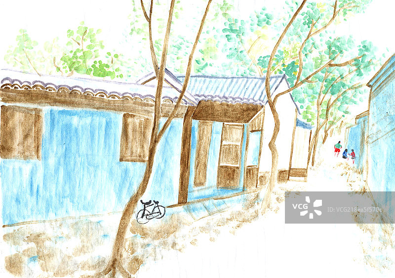 写意小巷图片素材