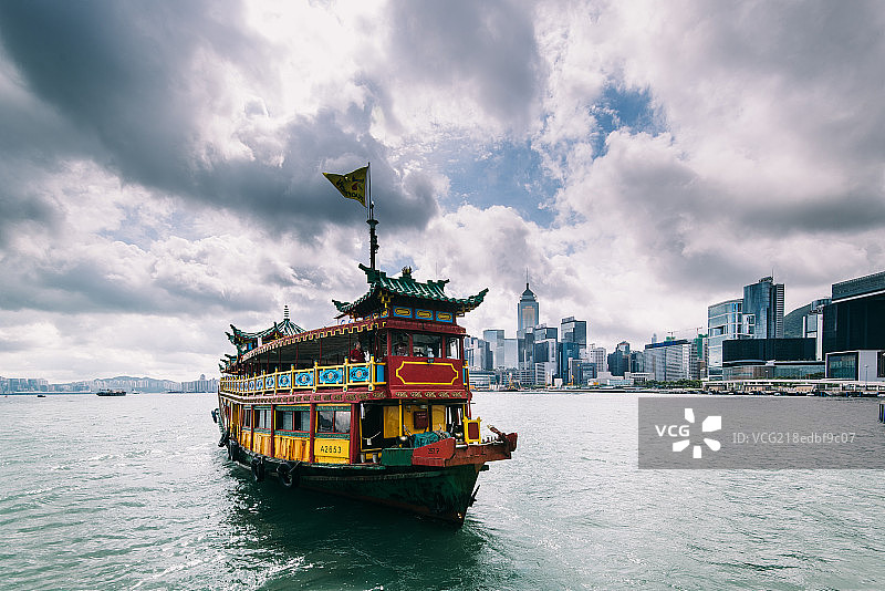 香港维多利亚港早晨图片素材