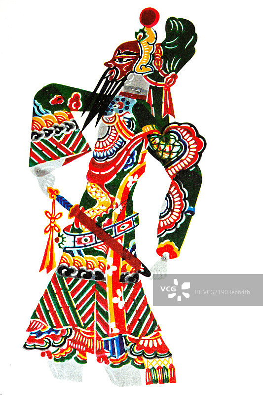 中国皮影艺术－关羽图片素材