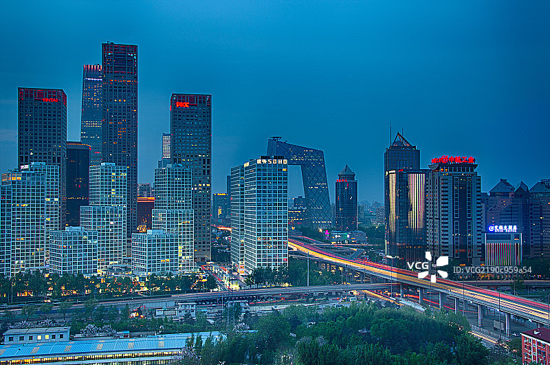 国贸大厦银泰中央台浅蓝图片素材