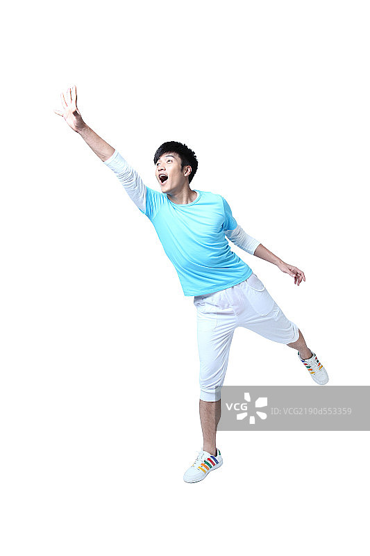 跳跃的年轻男人图片素材