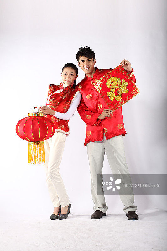 拜年的情侣图片素材